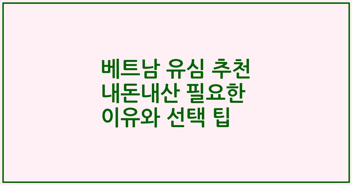 베트남 유심 추천 내돈내산 필요한 이유와 선택 팁
